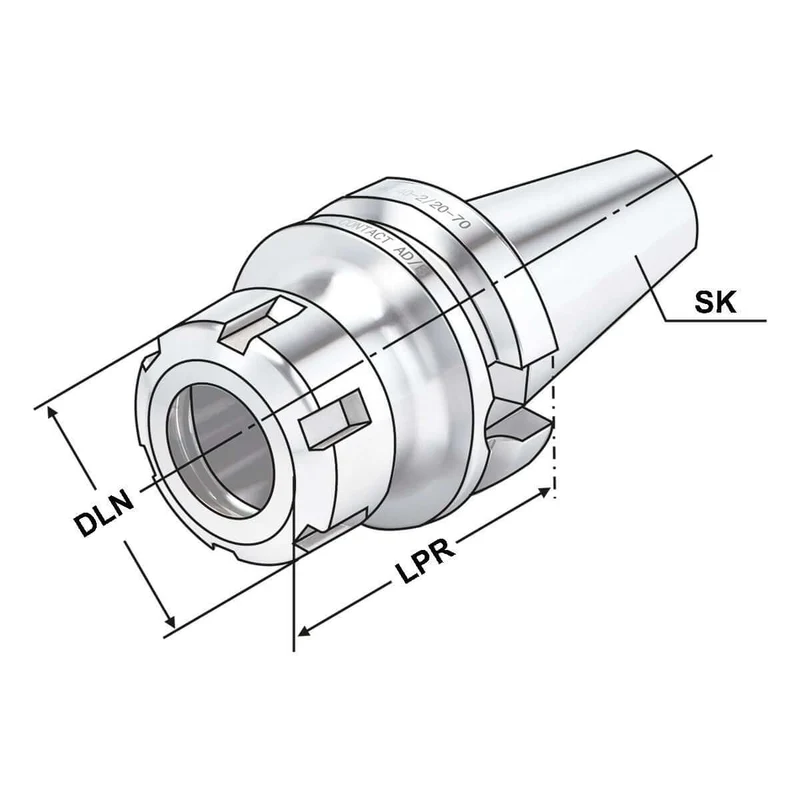 Mandrin à pinces ER BT 40 - 2/20 - 100 | ER 32 ~ ISO 7388-2 JD/JF [JIS B 6339 AD/B] | DC