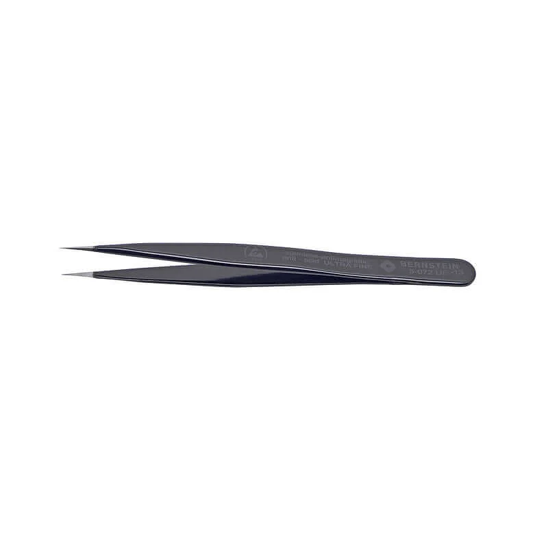 Pince à épiler ESD SMD ULTRA FINE 110 mm Forme 3c Acier inoxydable, très pointue, dissipative