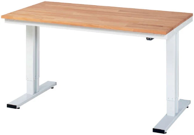 Table de travail RAU, plateau en hêtre, profondeur 800 mm