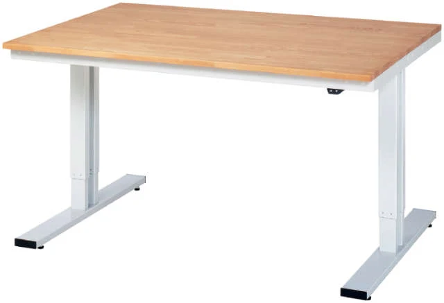 Table de travail RAU, plateau en hêtre, profondeur 1000 mm