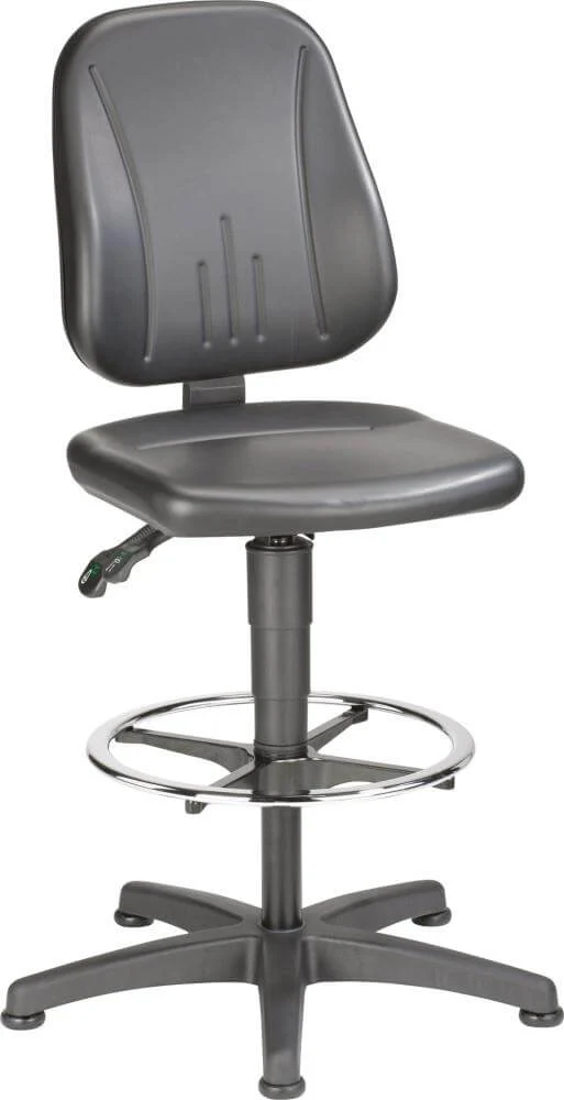 Fauteuil de bureau pivotant BIMOS, modèle 9651-0551 Unitec 3, hauteur d'assise 580-850 mm avec patins, revêtement en similicuir
