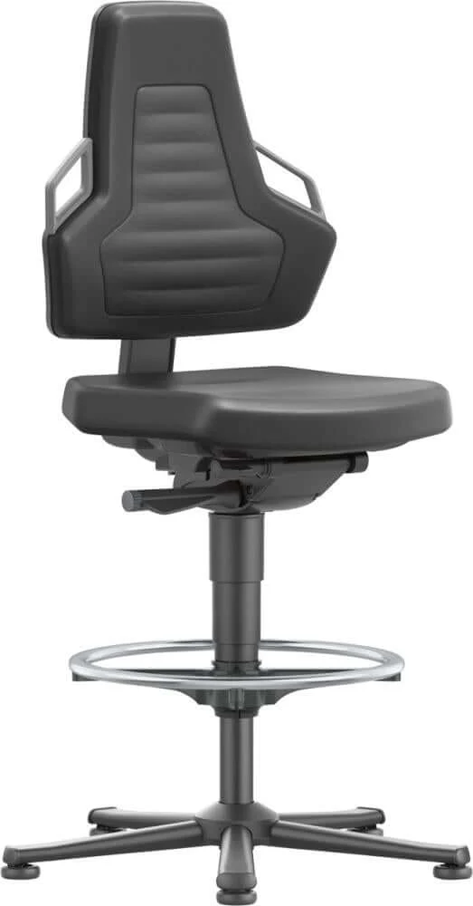 BIMOS, Chaise de travail Bimos Nexxit 3 poignées grises hauteur d'assise 570-820 mm noir intégral, repose-pieds