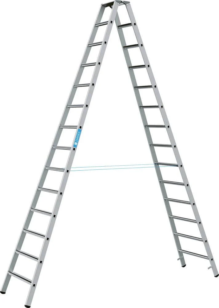 Échelle à marches ZARGES, Saferstep B 2x14 marches Longueur de l'échelle 3,95 m Hauteur de travail 5,20 m ZARGES