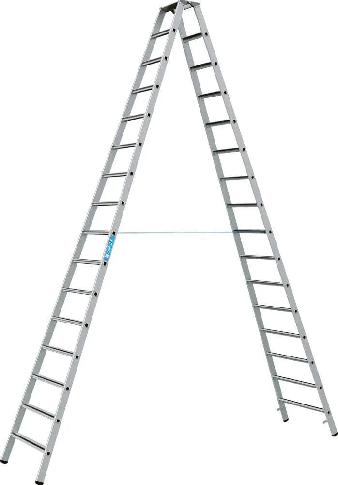 Échelle à marches ZARGES, Saferstep B 2x16 marches Longueur de l'échelle 4,51 m Hauteur de travail 5,70 m ZARGES
