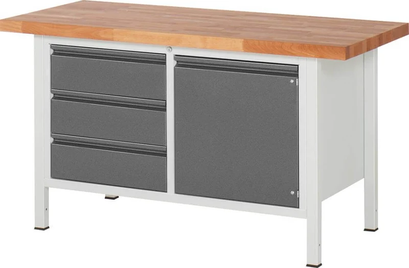 Établi RAU, Série Basic 8 Modèle 8468-2 B1500xT700xH840mm RAL7035/7016
