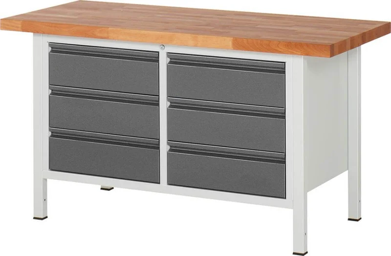 Établi RAU, Série Basic 8 Modèle 8473-2 B1500xT700xH840mm RAL7035/7016