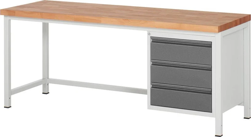 Établi RAU, Série Basic 8 Modèle 8157-1 B2000xT700xH840mm RAL7035/7016