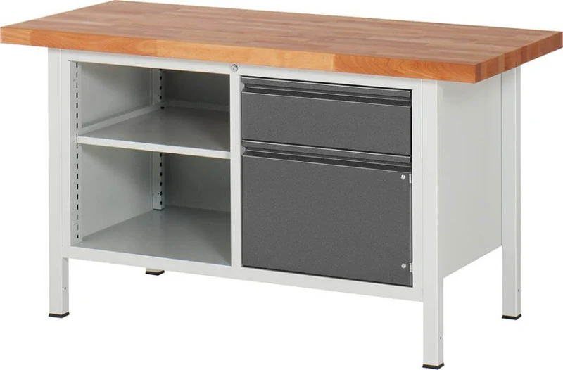 Établi RAU, Série Basic 8 Modèle 8461-2 B1500xT700xH840mm RAL7035/7016