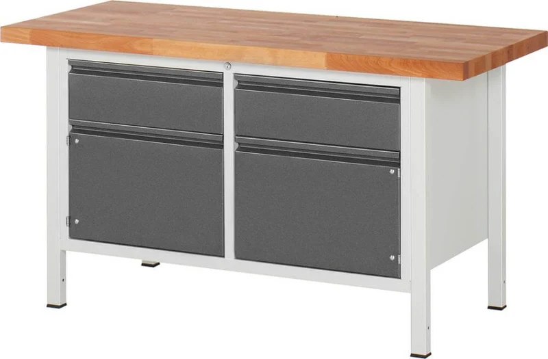 Établi RAU, Série Basic 8 Modèle 8466-2 B1500xT700xH840mm RAL7035/7016