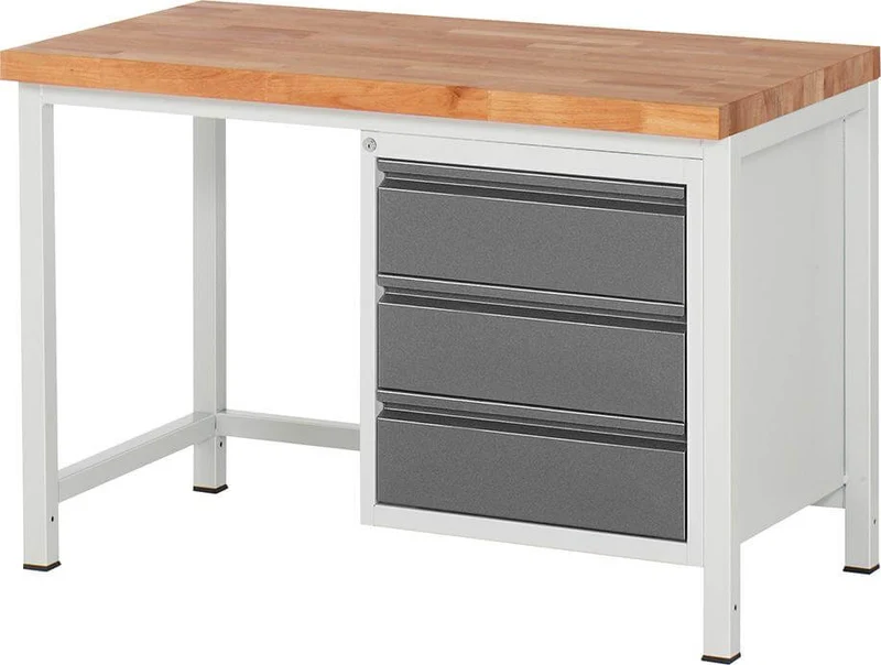 Établi RAU, Série Basic 8 Modèle 8157-1 B1250xT700xH840mm RAL7035/7016