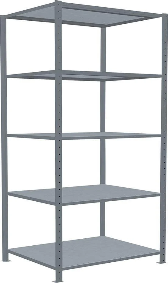 Étagère à emboîtement SCHULTE LAGERTECHNIK, B1000xP800xH2000 mm champ de base 5 tablettes vzk charge par niveau 250kg