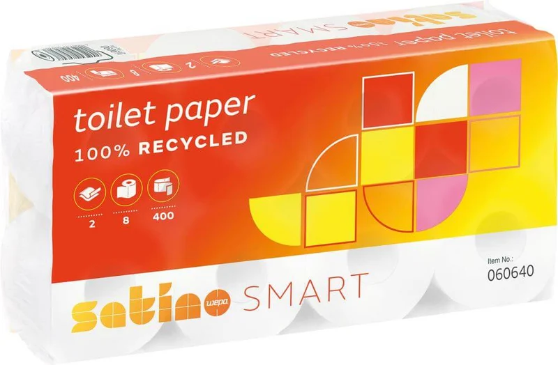 Papier toilette NEUTRE, WEPASmart 2 plis blanc 64 rouleaux