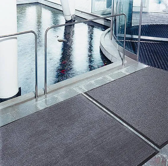 Tapis de protection contre la saleté MILTEX, EAZYCARE Aqua gris L120 cm x max.L 20 m Découpe par mètre linéaire