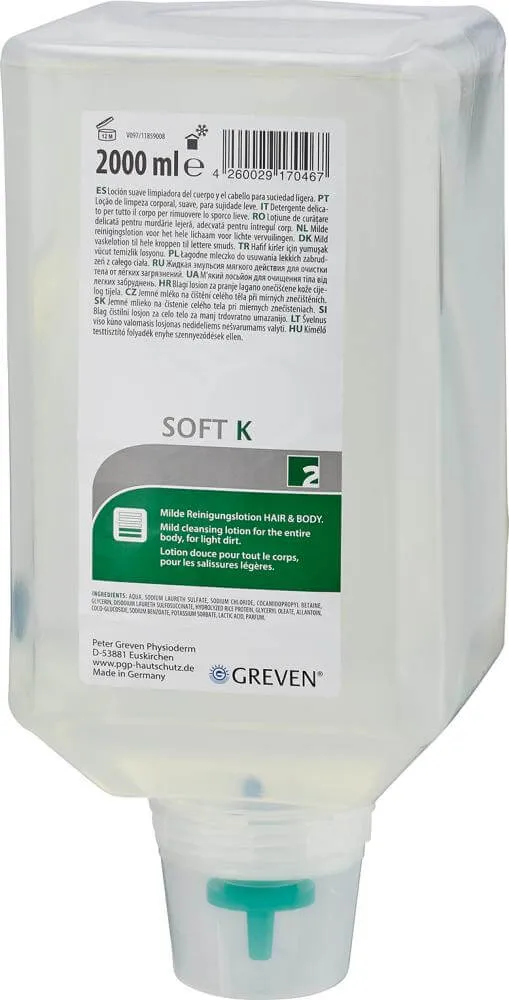 Nettoyant pour les mains GREVEN, Greven Soft K, flacon Vario 2000 ml