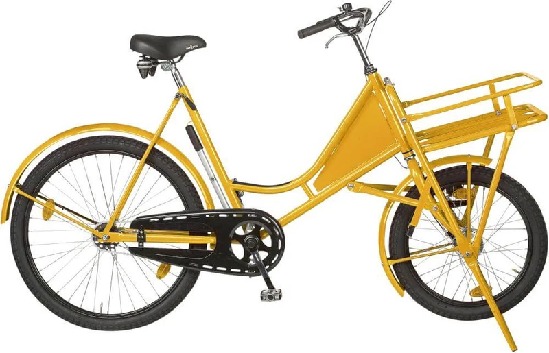Vélo cargo NEUTRE, jaune classique avec porte-charges