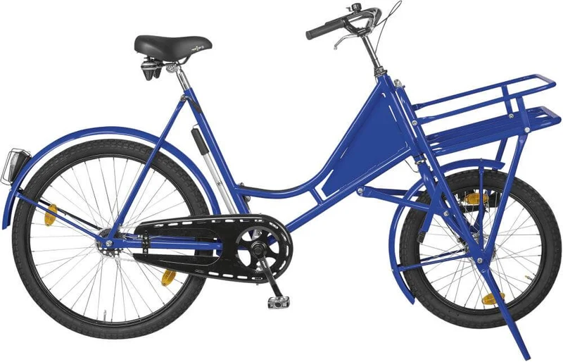 Vélo cargo NEUTRE, bleu classique, éclairage avec porte-charge