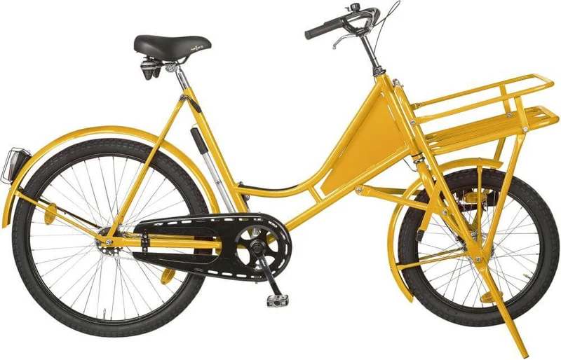 Vélo cargo NEUTRE, jaune classique, éclairage avec porte-charge