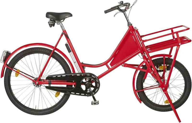 Vélo cargo NEUTRE, rouge classique, éclairage avec porte-charge