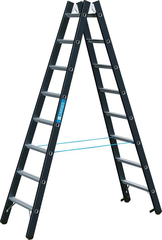 Échelle double ZARGES, Megastep B 2 x 8 échelons hauteur de travail 3,55 m