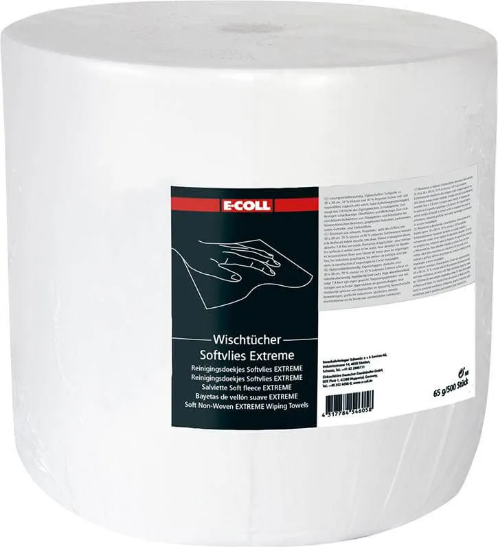 Lingette E-COLL, Soft Fleece Extra 500 feuilles 30x38cm blanc E-COLL