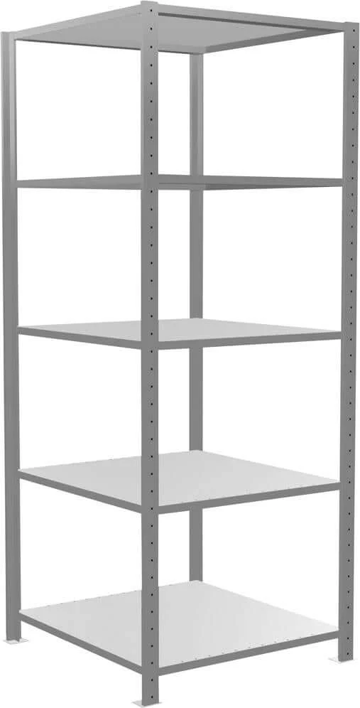 Étagère à emboîtement SCHULTE LAGERTECHNIK, avec traverse de longueur B750xP800xH2000 mm champ de base 5 tablettes vzk charge par niveau 150kg