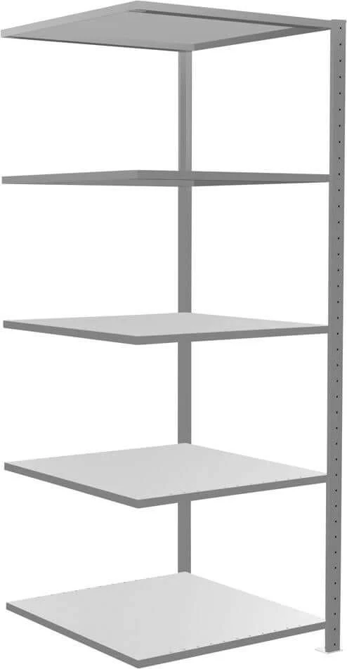 Étagère à emboîtement SCHULTE LAGERTECHNIK, avec traverse de longueur L750xP800xH2000 mm extension 5 tablettes galvanisées charge par niveau 150kg