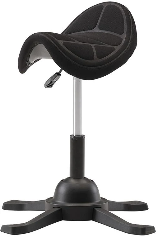 Tabouret pivotant selle NEUTRE, auto-équilibré, hauteur d'assise 480 - 660 mm avec patins