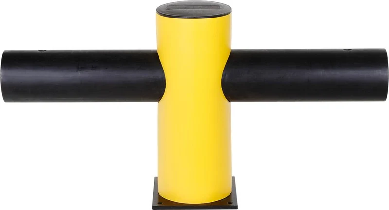Poteau central DANCOP, pour barrière Charlie H516 x L1000 x P200 mm noir/jaune