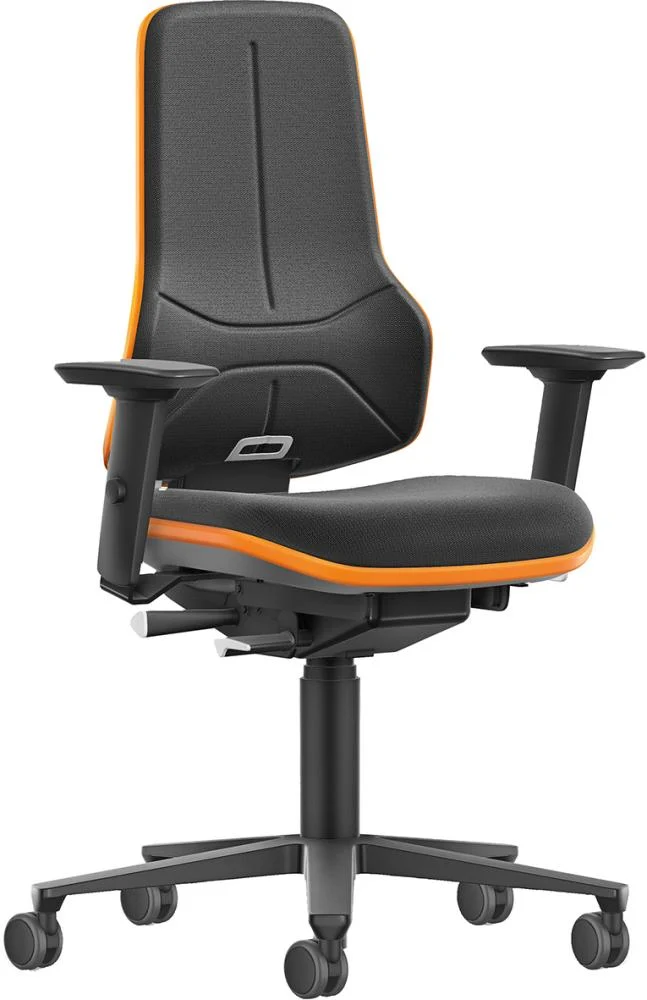 BIMOS, chaise de bureau Bimos XXL orange à roulettes, Supertec avec accoudoirs