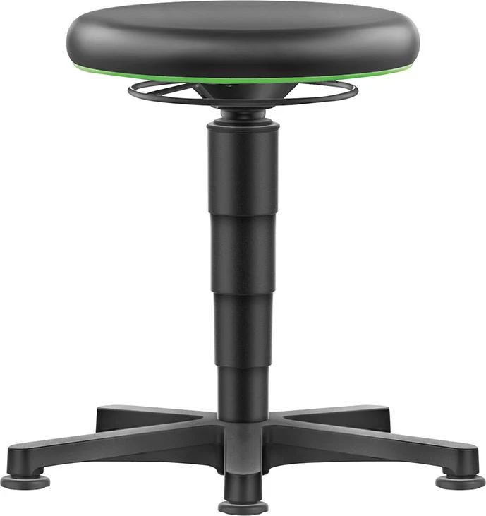 Tabouret pivotant BIMOS, assise en similicuir, hauteur d'assise 450 - 650 mm avec patins