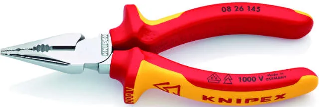 Pince universelle pointue VDE KNIPEX, chromée, avec poignée multi-composants