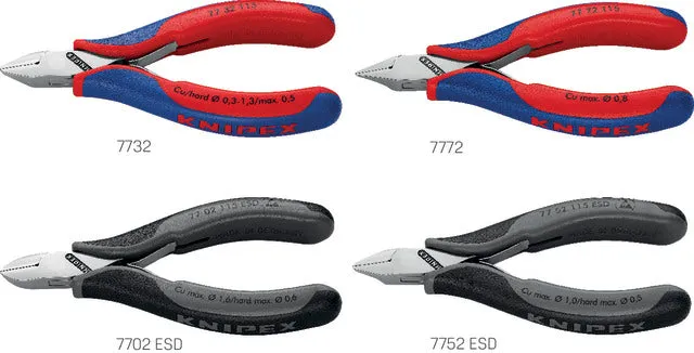 Pince coupante électronique KNIPEX, polie miroir avec gaine multicouche