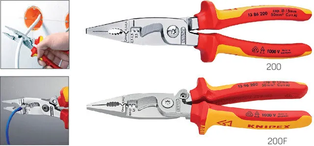 Pince d'installation VDE KNIPEX, chromée avec poignée multi-composants