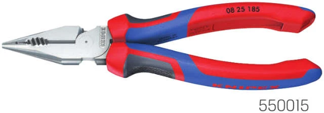 Pince universelle à bec effilé KNIPEX, chromée, avec poignée multi-matières