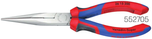 Pince plate et ronde KNIPEX, chromée, avec gaine multicouche