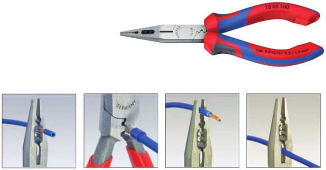 Pince à sertir KNIPEX, avec tête polie et poignées en gaine multi-composants