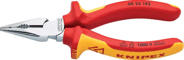 Pince universelle pointue VDE KNIPEX, chromée, avec poignée multi-composants