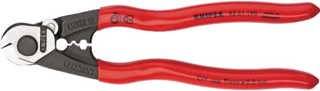Coupe-câbles KNIPEX, tête polie, poignées gainées de plastique