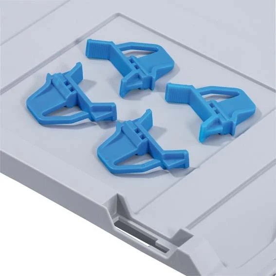 Bouton-pression coulissant PRECITOOL pour Eurobox, bleu (4 pièces)