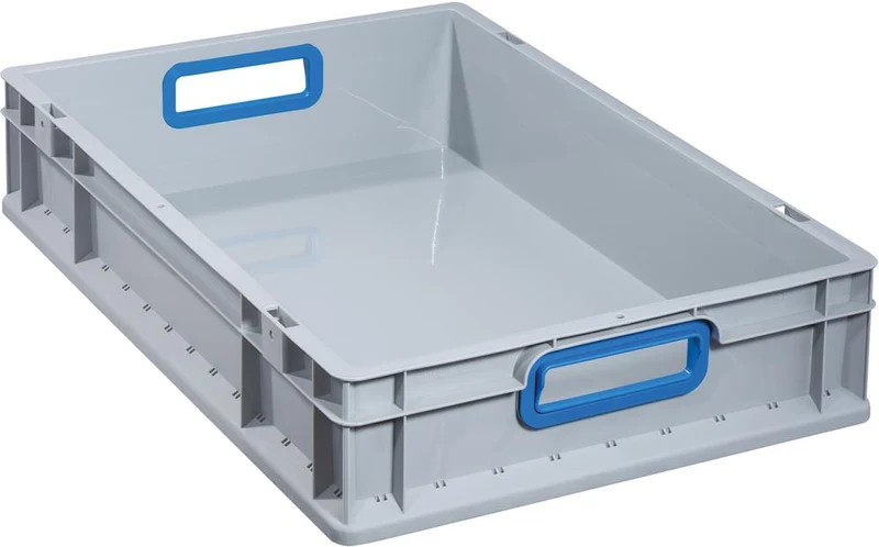 EuroBox PRECITOOL, 612,600x400x120mmPoignée ouverte, gris/bleu