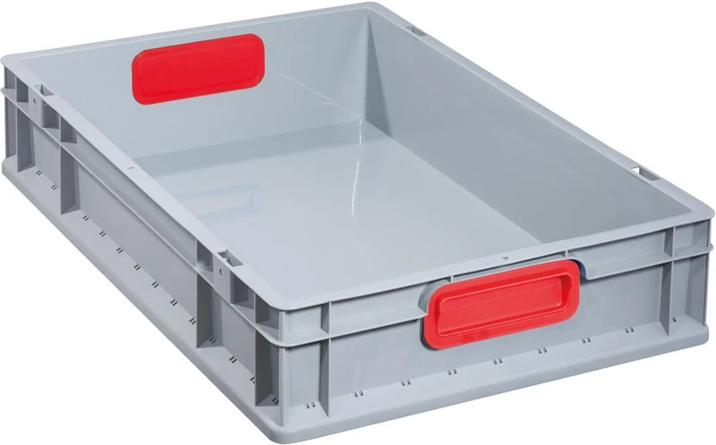 EuroBox PRECITOOL, 612,600x400x120mmPoignée fermée, gris/rouge