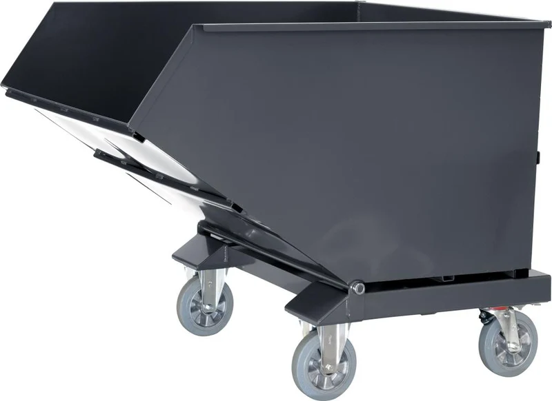 Benne basculante FETRA, 600l L855xP1458xH1099 mm RAL 7016 Capacité de charge 750kg