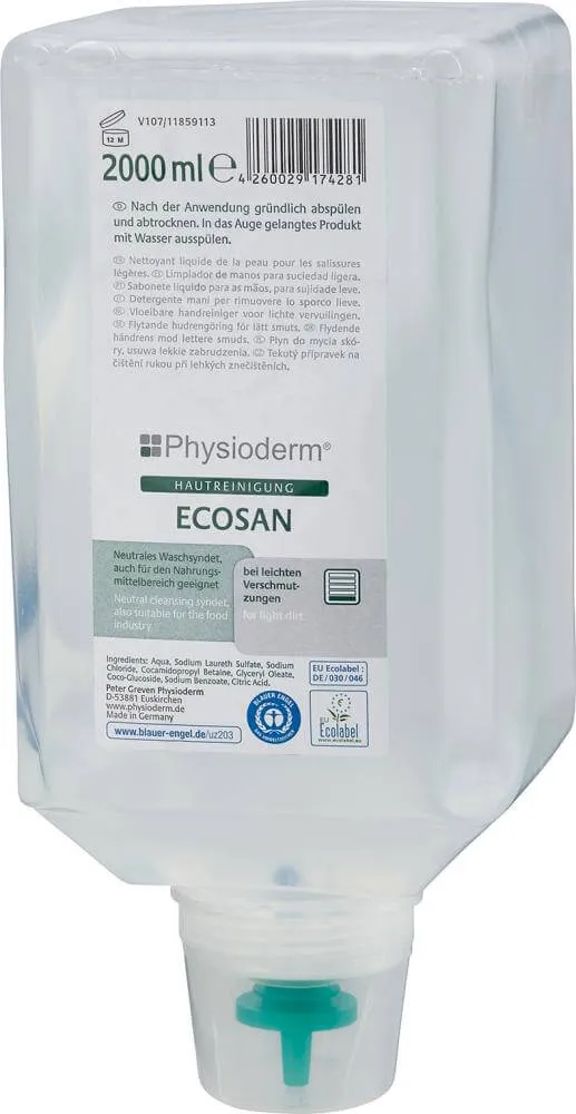 Nettoyant protecteur cutané PHYSIODERM, Ecosan, flacon Vario de 2000 XNUMX ml