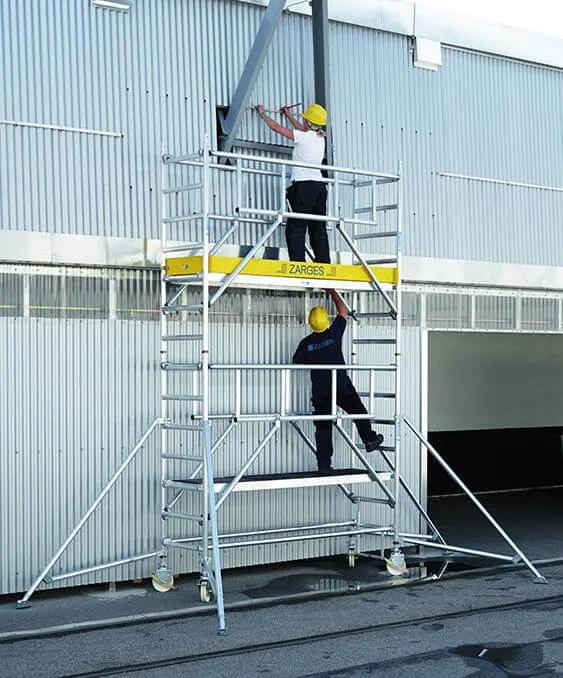 Échafaudage mobile en alliage léger ZARGES, 0,75x1,80mHauteur env. 5,30 m
