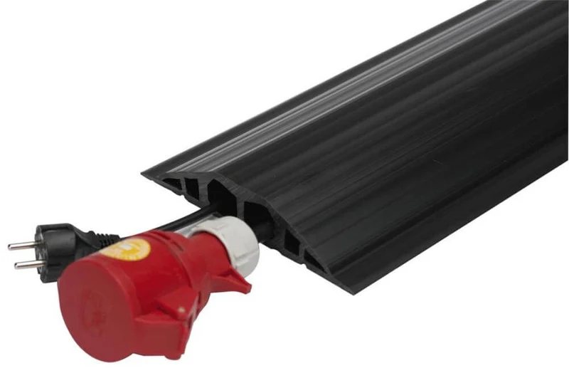 Pont de câbles industriel NEUTRE, L1500xP200xH35 mm 2 chambres D25 mm PVC noir