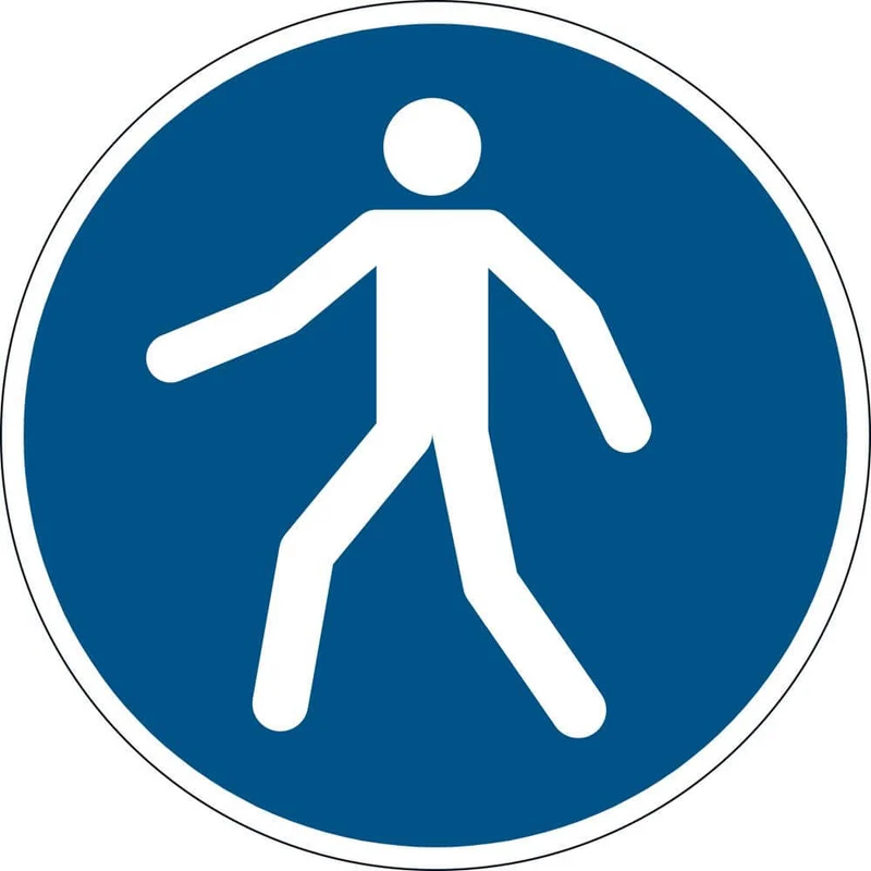 Panneau de sécurité DURABLE, utiliser le chemin piétonnier D 430 mm, autocollant