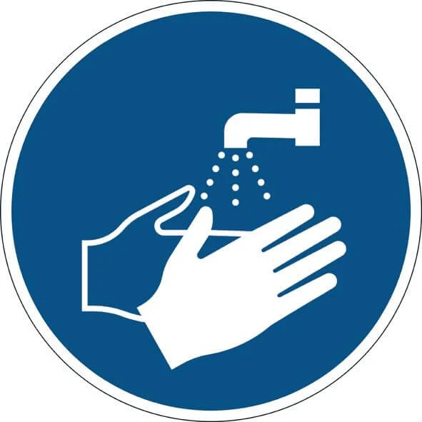 Autocollant obligatoire DURABLE, "Lavez-vous les mains" Ø430mm amovible