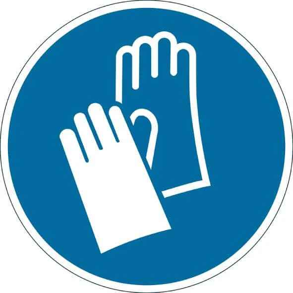 Autocollant obligatoire DURABLE, "Utiliser une protection pour les mains" Ø430mm amovible