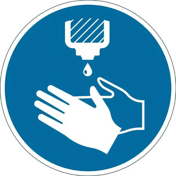 Autocollant obligatoire DURABLE, "Désinfecter les mains" Ø430mm amovible