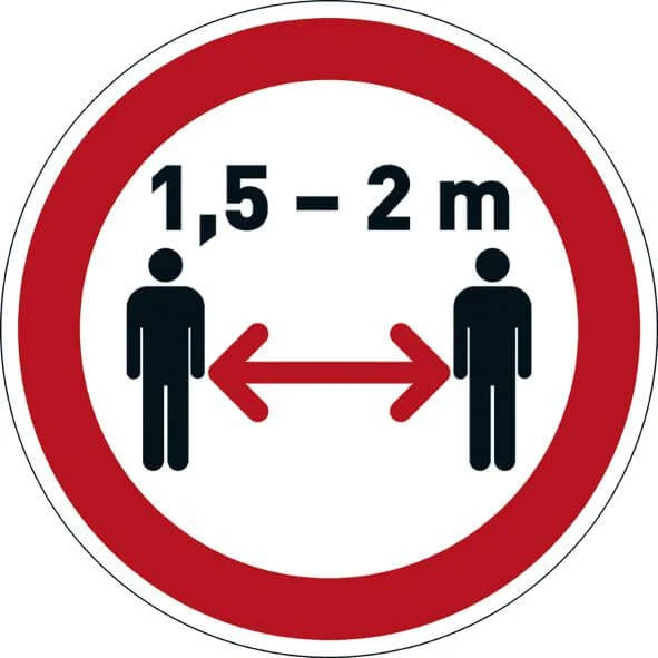 Autocollant obligatoire DURABLE, "Gardez vos distances" Ø430mm amovible